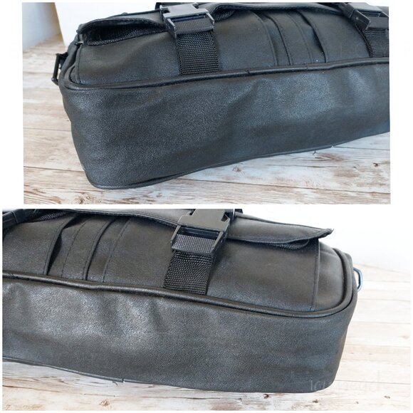 Unisex Messenger Laptop Bag Black Work School Bag Detachable Strap Top Handles - Picture 10 of 12